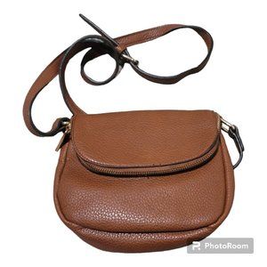Faux Leather Crossbody Bag, Brown